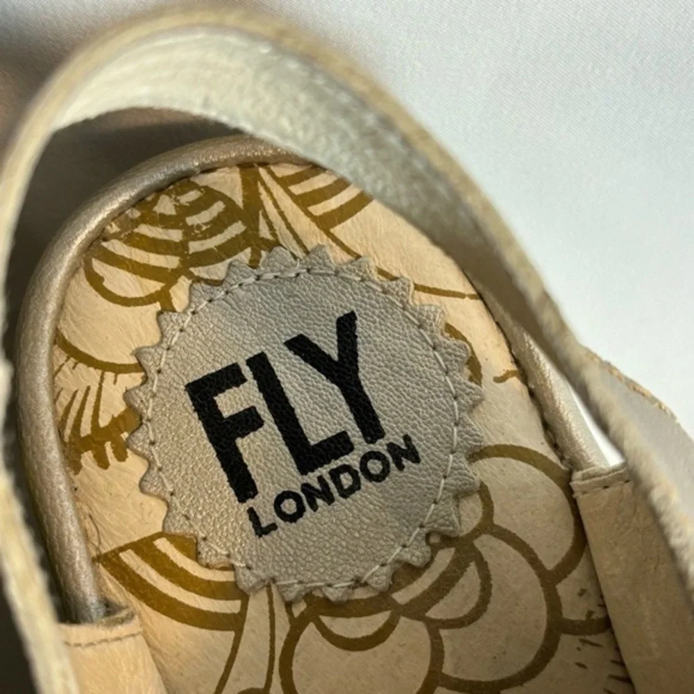FLY London Metallic Taupe & Cream Casual Lace-Up Sneakers